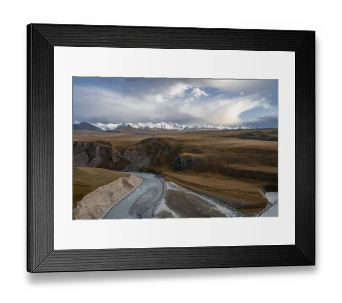 Framed Print : Mountain valley with Sary Jaz river