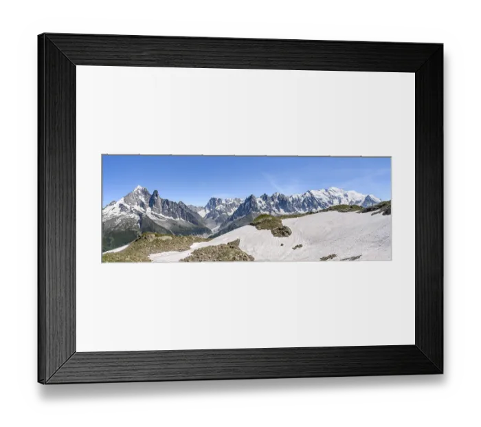 Framed Print : Panorama, Mountain landscape with mountain peak Aiguille Verte