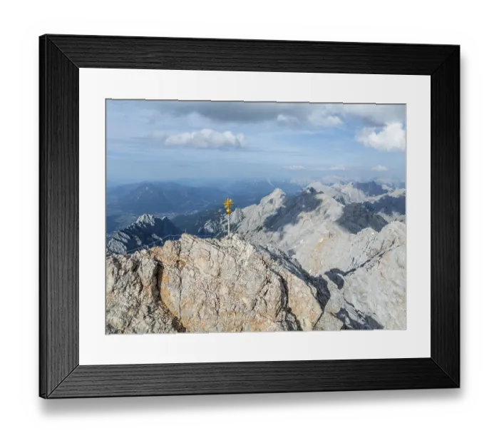 Framed Print : Summit cross, Zugspitze, high mountains