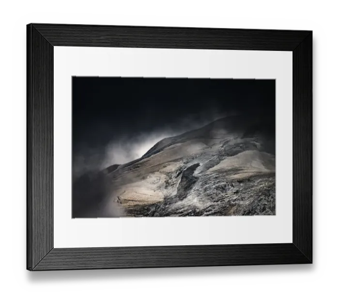Framed Print : Bernina Group with Rosegg Glacier and dramatic clouds at blue hour