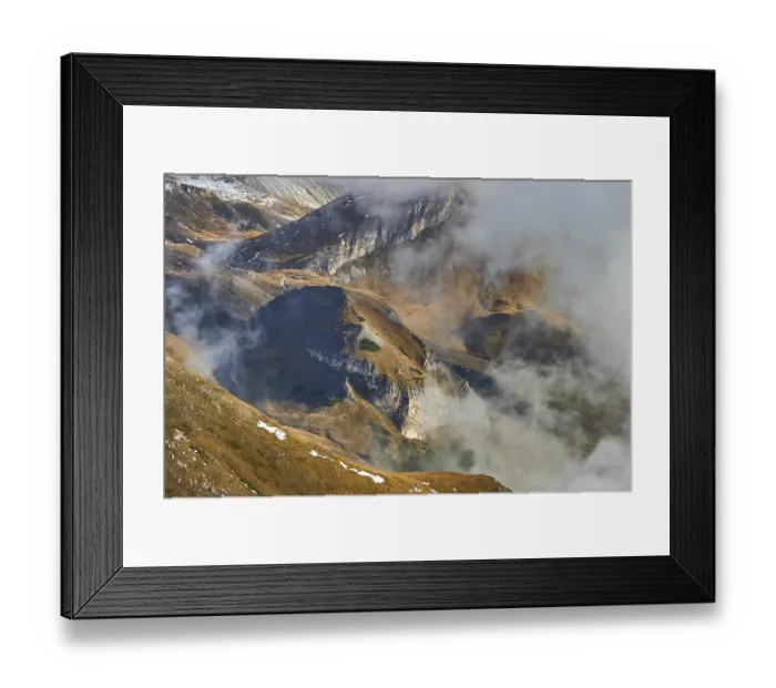 Framed Print : Clouds in the mountains and valleys at Hochalpenstrasse Framed Print : Clouds in the mountains and valleys at Hochalpenstrasse