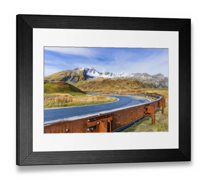 Framed Print : Road to border pas Little Saint Bernard (Col du Petit Saint-Bernard)