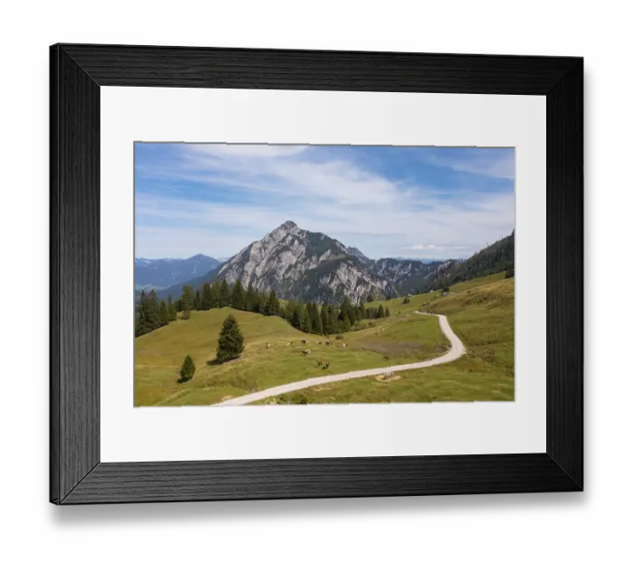 Framed Print : Alpine pasture area on the Postalm with Rinnkogel