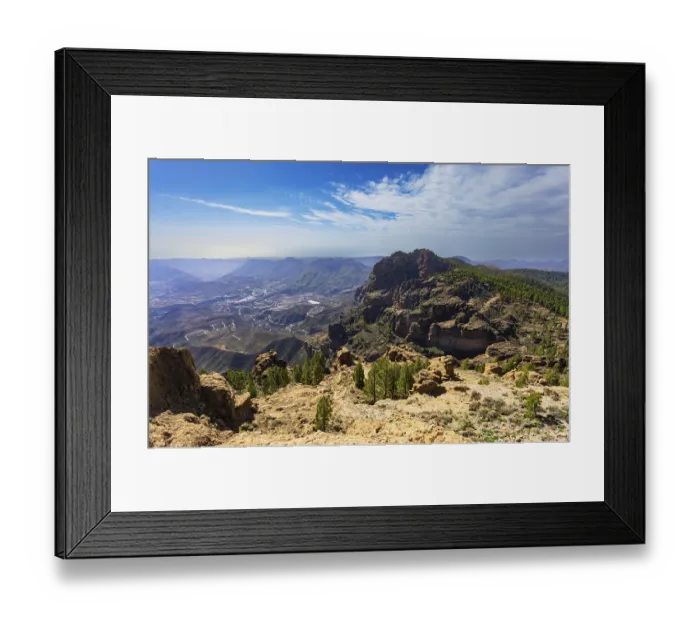Framed Print : View into the valley of the Caldera de Tirajana