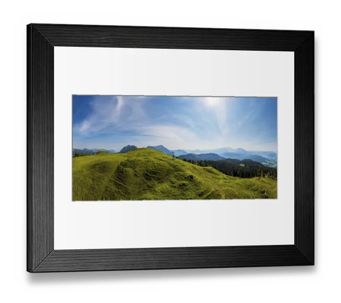 Framed Print : Drone image, at the summit of the Taborberg with a view of the Osterhorn group