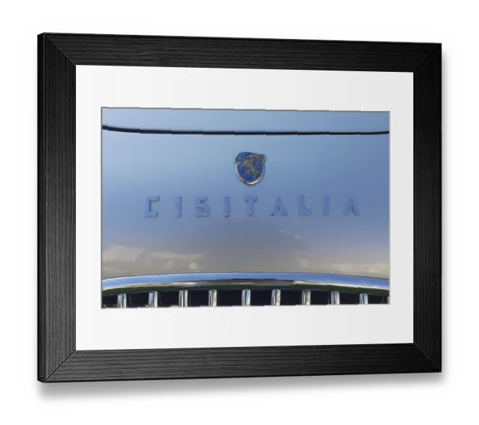 Framed Print : Emblem of the Italian car manufacturer Cisitalia