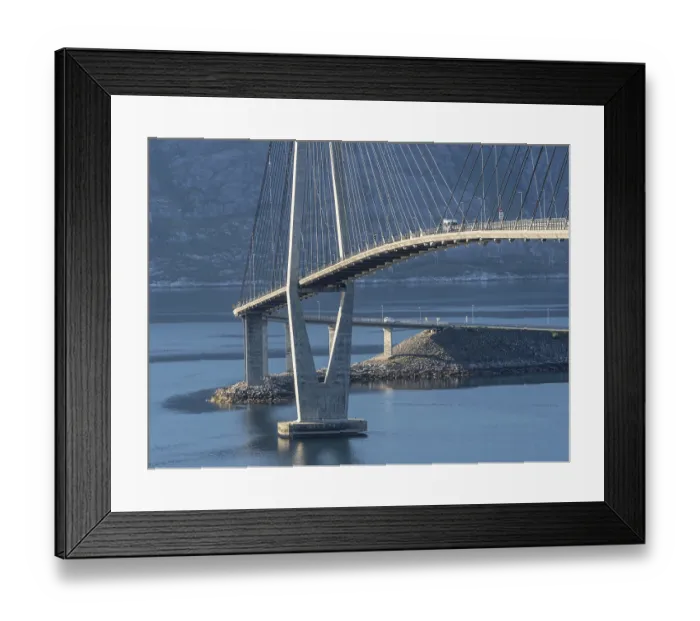 Framed Print : Helgeland bridge, connecting Sandnessjoen with the norwegian mainland