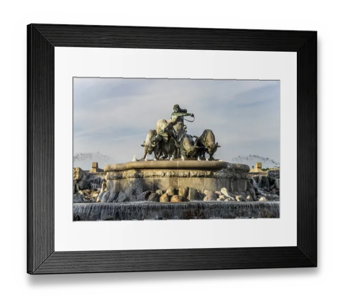 Framed Print : The Gefion Fountain (Gefionspringvandet) at the harbour in Copenhagen