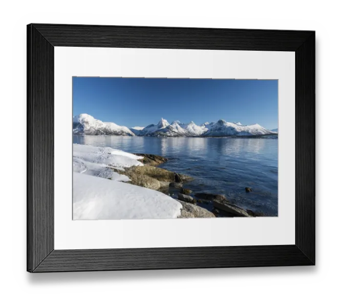 Framed Print : Coastal landscape by the fjord