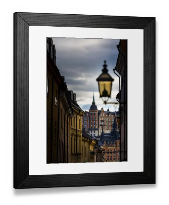 Framed Print : Houses in an alley of Gamla Stan Framed Print : Houses in an alley of Gamla Stan