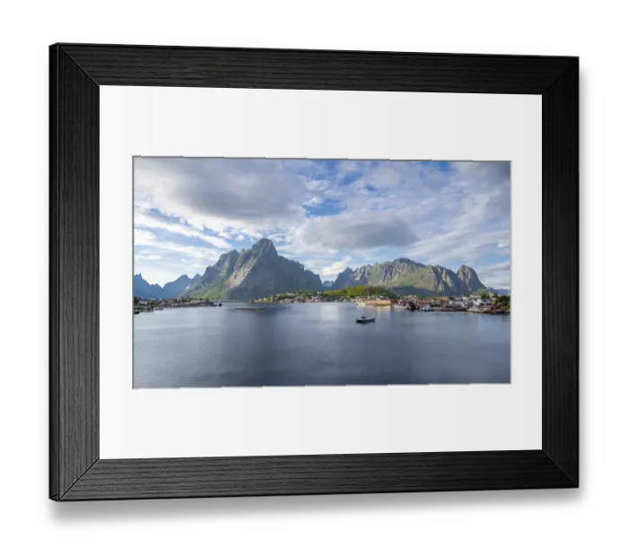 Framed Print : Reine, Reinefjord with mountains