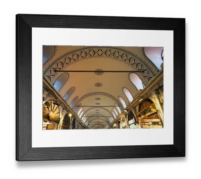 Framed Print : Grand Bazaar alley ceiling, Istanbul, Turkey, Asia