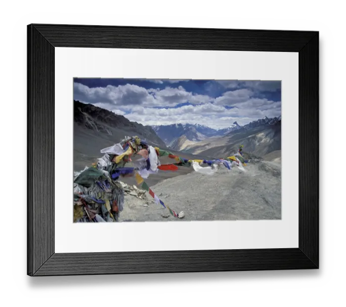 Framed Print : Prayer flags flying in the wind