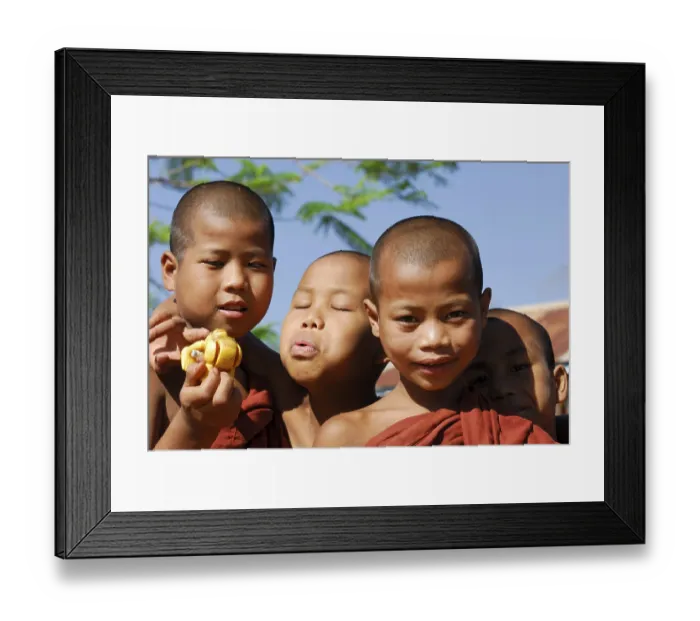 Framed Print : Young monks playing, Inle Lake