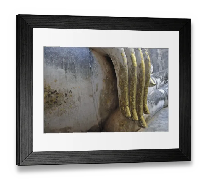 Framed Print : Gold leaf hand of a Buddha statue Framed Print : Gold leaf hand of a Buddha statue