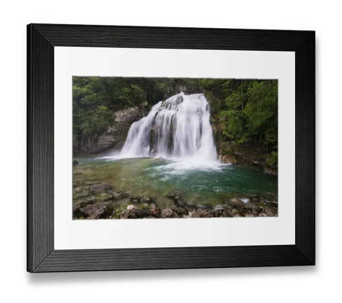 Framed Print : Waterfall Slap Virje, Bovec, Triglav National Park
