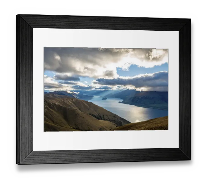 Framed Print : Sunbeams shining through cloudy sky Framed Print : Sunbeams shining through cloudy sky