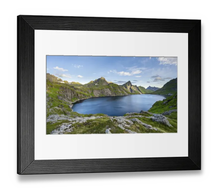 Framed Print : Mountain landscape with lake Tennesvatnet