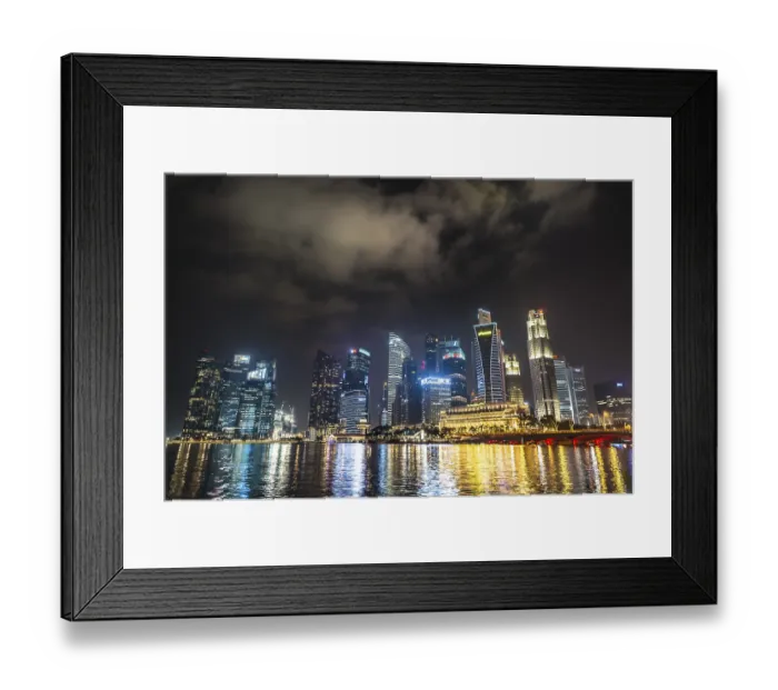 Framed Print : Downtown, Financial District at night