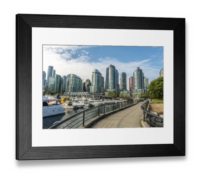 Framed Print : High-rise buildings on the promenade at the marina Framed Print : High-rise buildings on the promenade at the marina