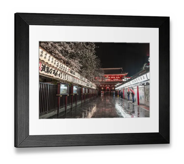 Framed Print : Night shot, HOzOmon Gate, entrance to Sensoji Temple