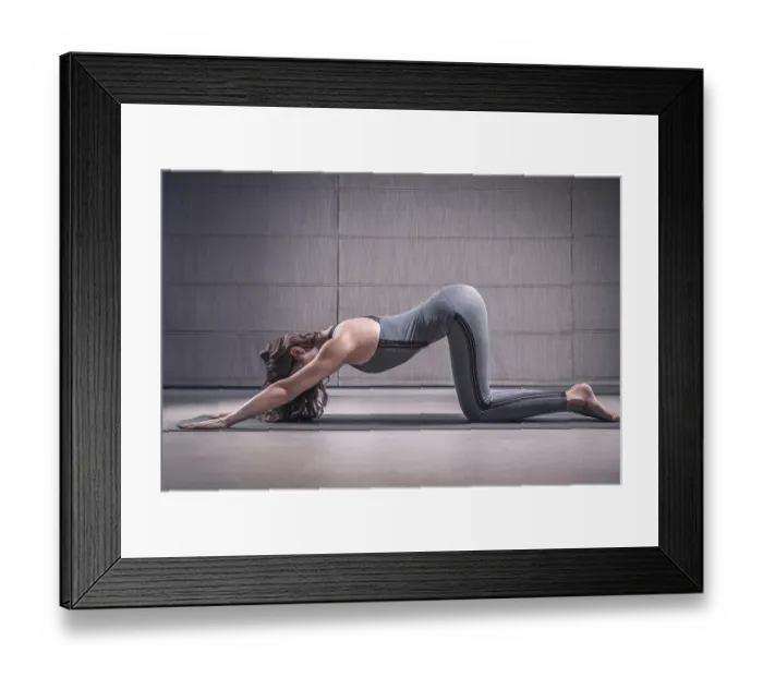 Framed Print : Image of an adult woman in yoga place Framed Print : Image of an adult woman in yoga place