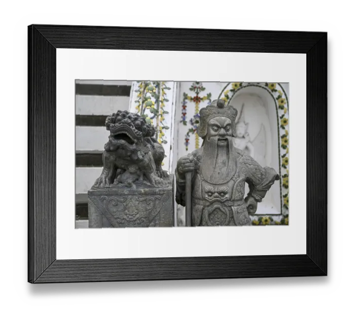 Framed Print : Stone statue of a Chinese warrior