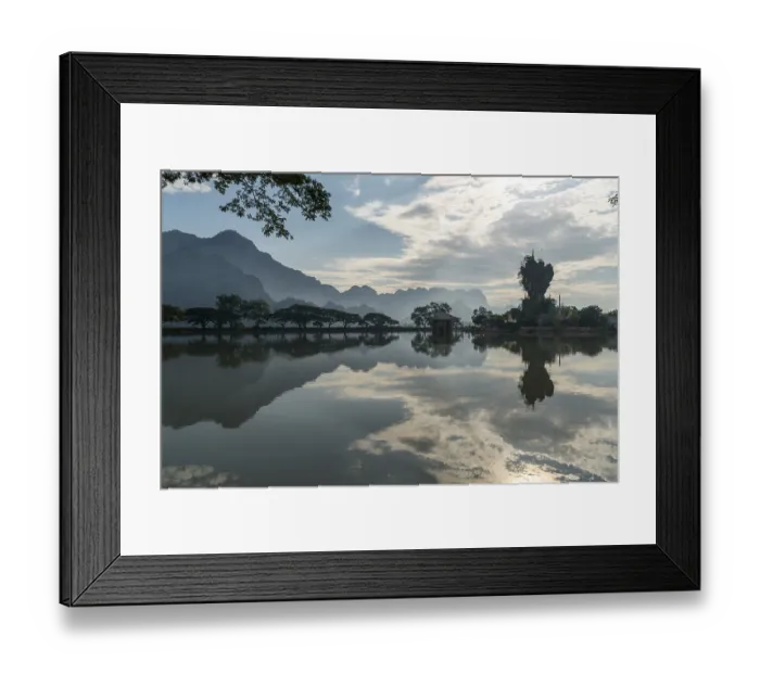 Framed Print : Kyauk Ka Lat Pagoda, Hpa-an, Myanmar, Asia