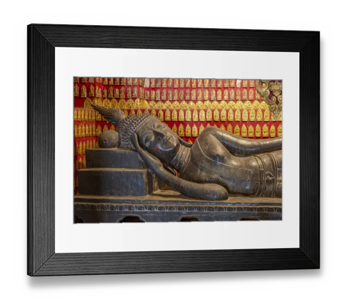 Framed Print : Reclining Buddha at Wat Xieng Thong