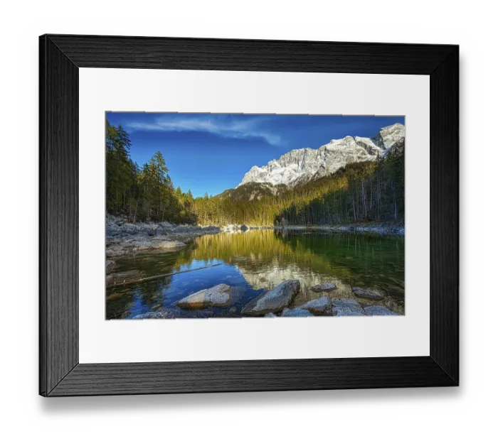 Framed Print : Frillensee (small lake near Eibsee) and Zugspitze