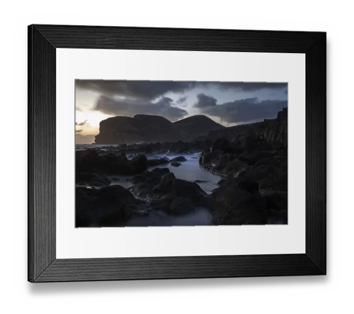Framed Print : Sea lava rock, Volcanic landscape