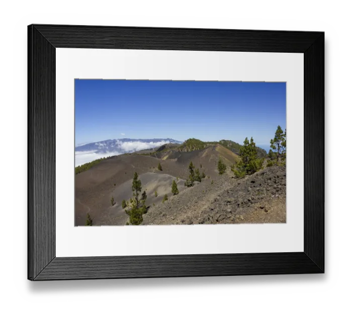 Framed Print : Views of volcanoes, volcanic landscape