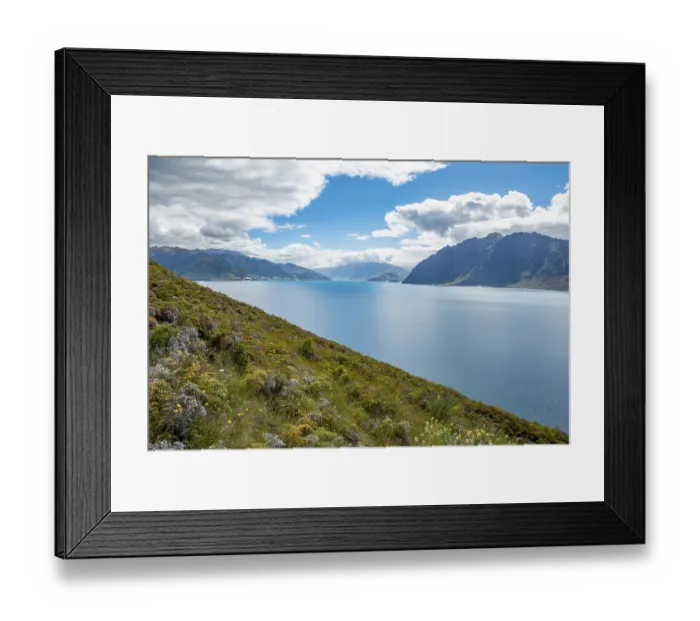 Framed Print : Lake and mountain views, Lake Wanaka Framed Print : Lake and mountain views, Lake Wanaka