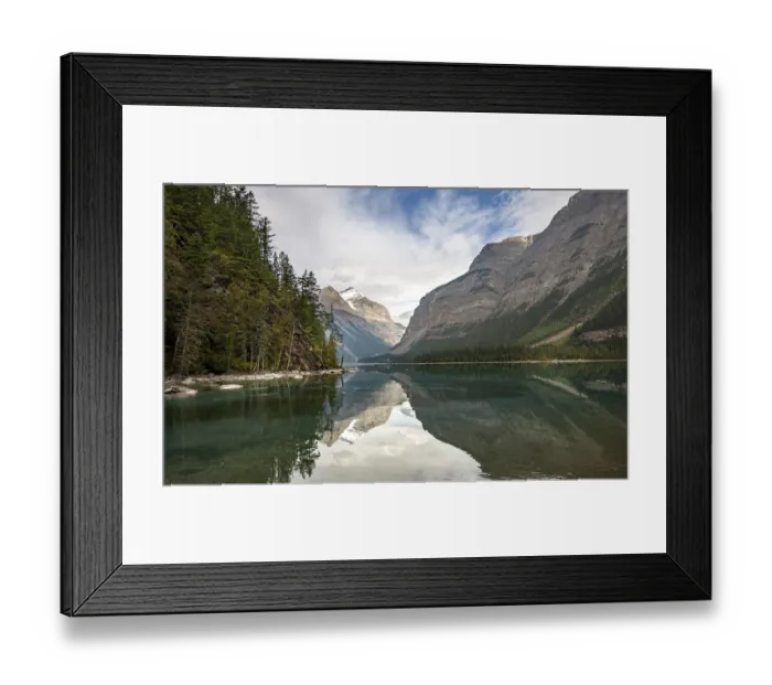 Framed Print : Kinney Lake, snow-capped mountains reflected in the lake