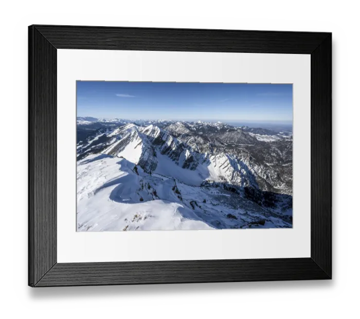Framed Print : View from the summit of the Sonntagshorn in winter