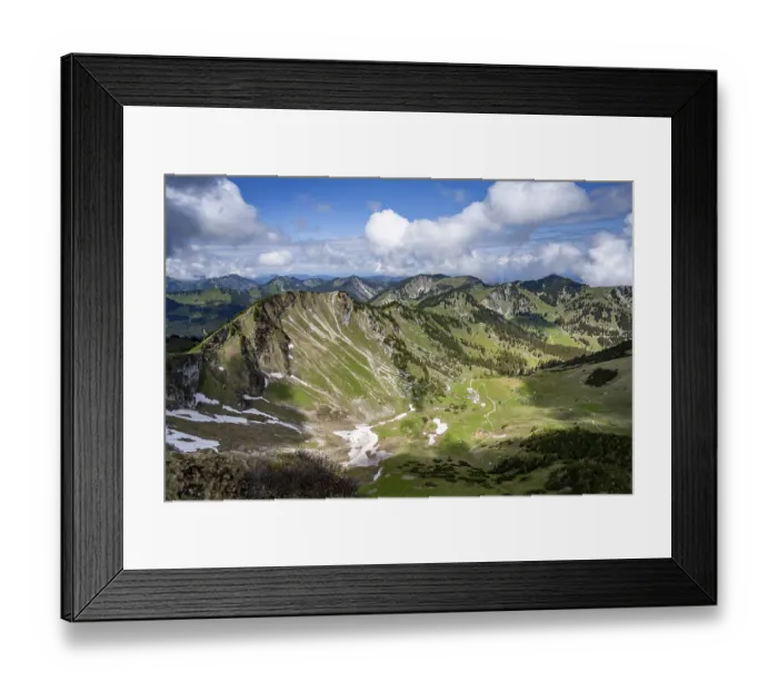 Framed Print : View into the Grosstiefental valley from the summit of the Rotwand