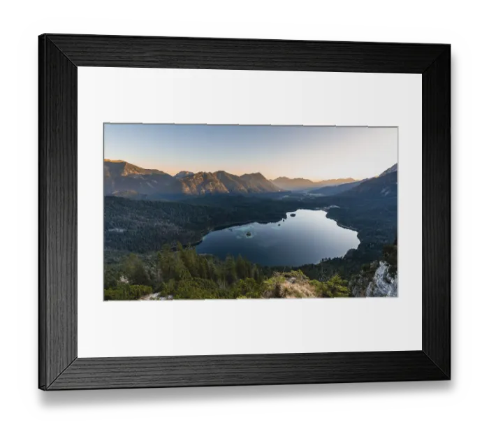 Framed Print : Eibsee lake and Zugspitze massif with Zugspitze Framed Print : Eibsee lake and Zugspitze massif with Zugspitze