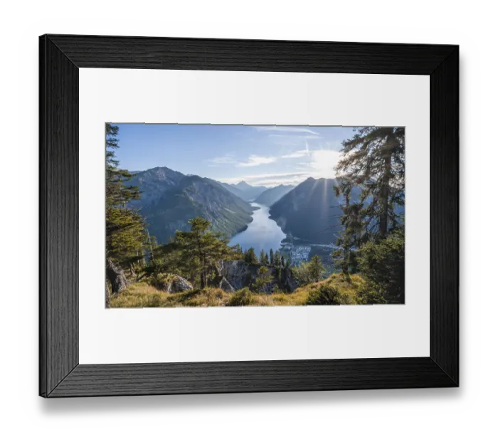 Framed Print : Hiking trail to Schoenjoechl, sun shining through light pine forest Framed Print : Hiking trail to Schoenjoechl, sun shining through light pine forest