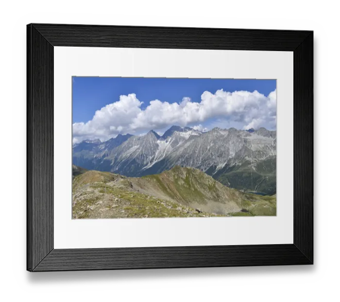 Framed Print : View from Hinterbergkofel to Hochgall and Wildgall
