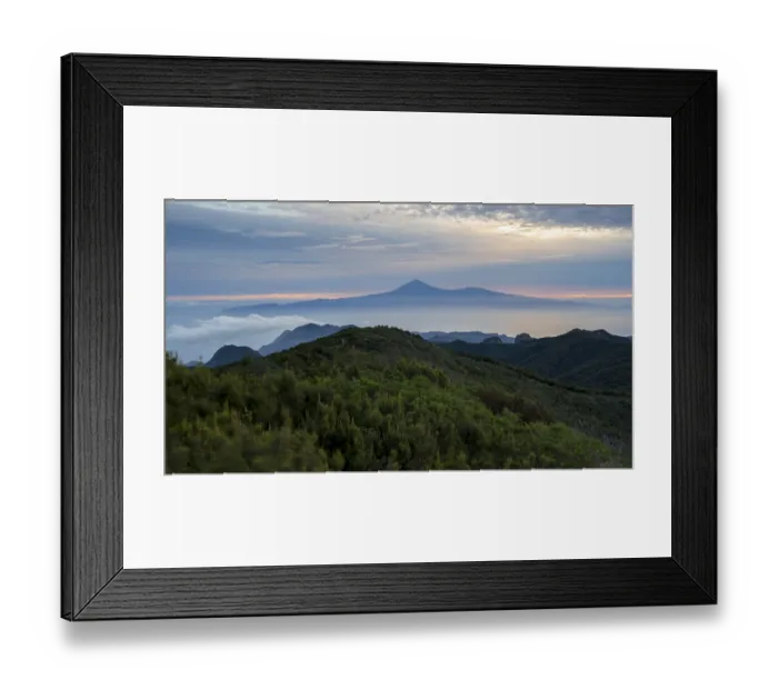 Framed Print : Sunrise, view of Mount Teide from Alto de Garajonay