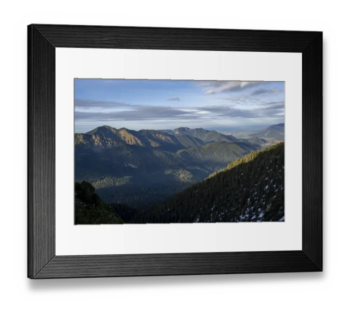 Framed Print : Forest-covered mountain landscape of the Ammergau Alps Framed Print : Forest-covered mountain landscape of the Ammergau Alps