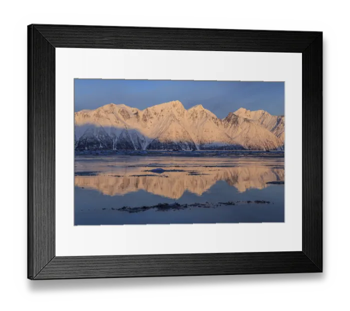 Framed Print : Morning light, mountains, snowy