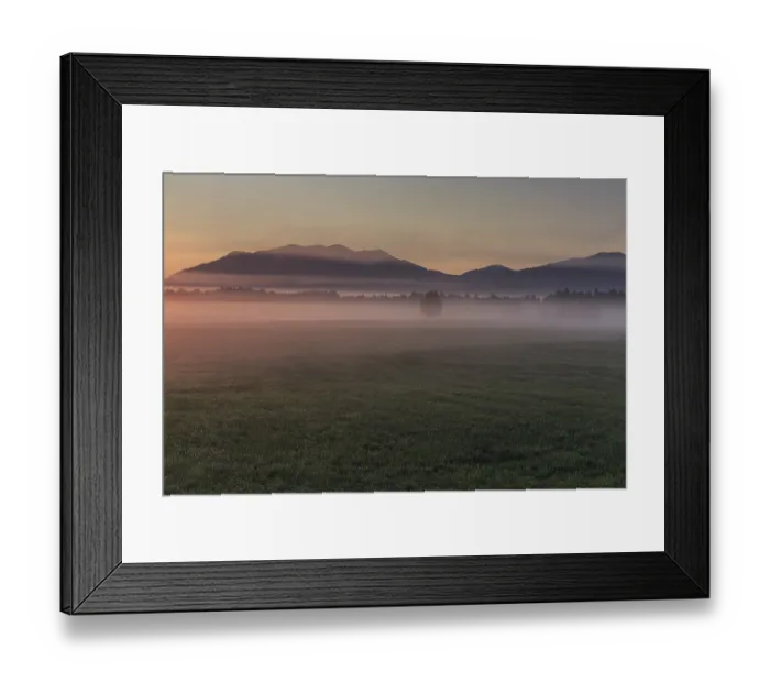 Framed Print : Foggy mood, morning light, mountains