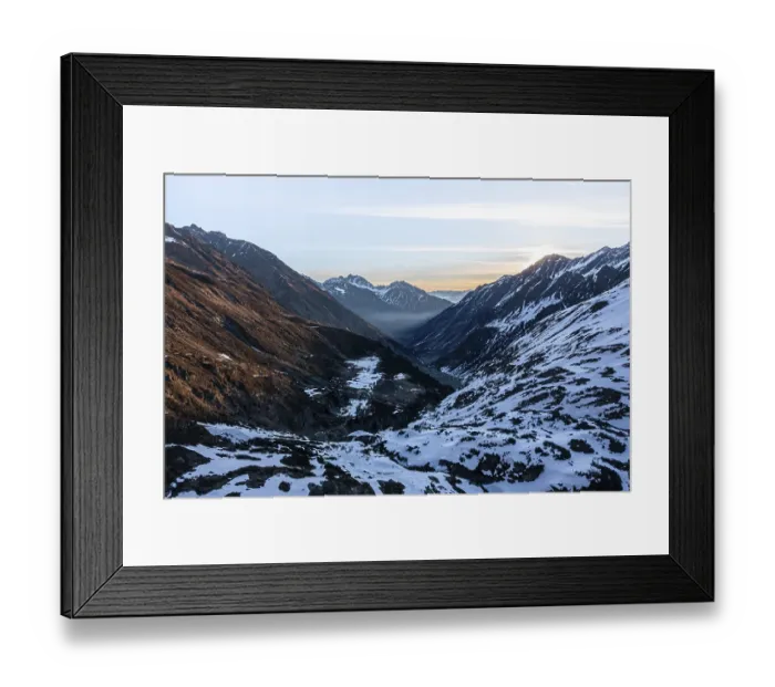 Framed Print : View of the mountain valley, evening mood Framed Print : View of the mountain valley, evening mood