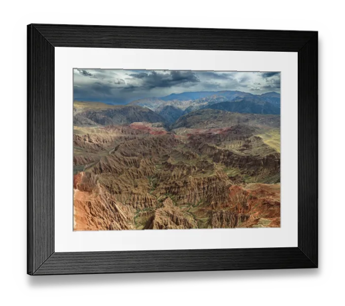 Framed Print : Badlands, gorges and mountains Framed Print : Badlands, gorges and mountains