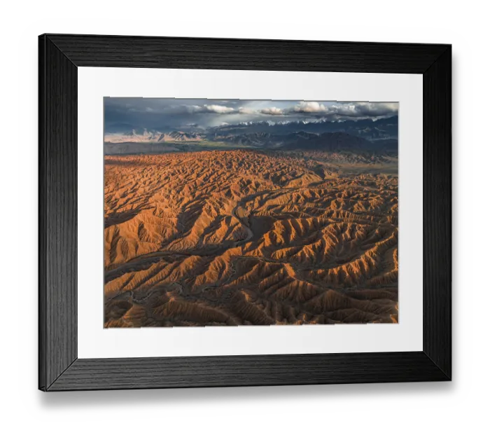 Framed Print : Evening atmosphere, Mountain peaks of the Tien Shan Mountains