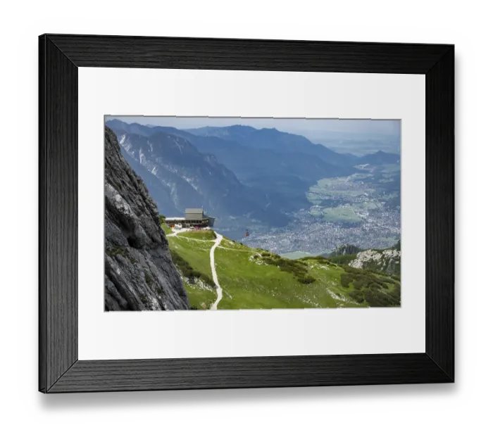 Framed Print : Alpspitzbahn, Osterfelderkopf with mountain railway Framed Print : Alpspitzbahn, Osterfelderkopf with mountain railway