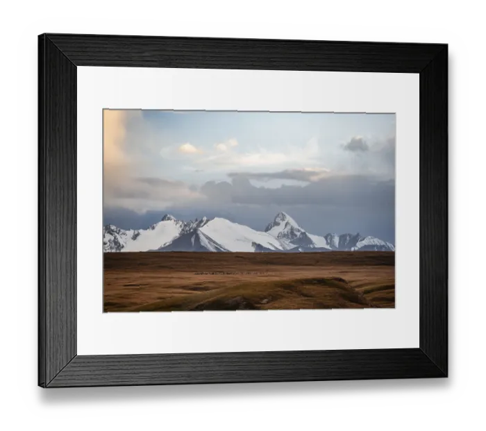 Framed Print : Glaciated and snow-capped mountains