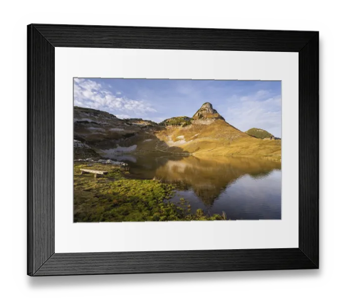 Framed Print : Lake Augstsee and the Atterkogel mountain on the Loser