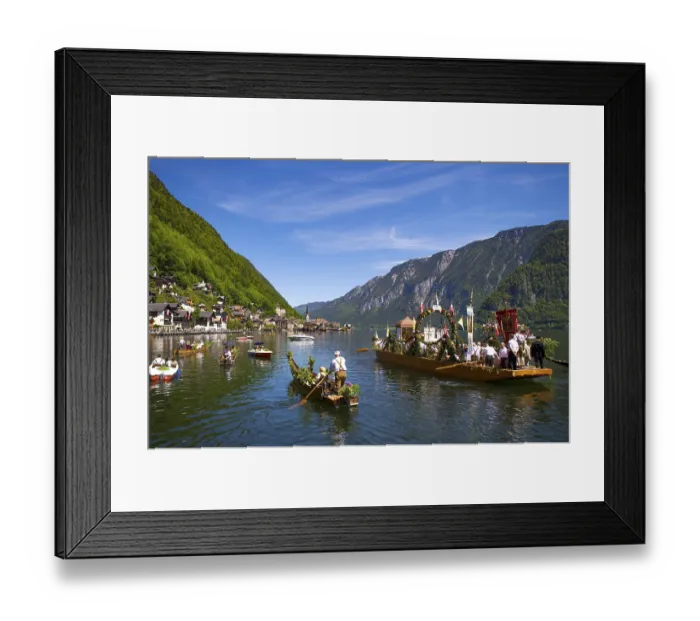 Framed Print : Corpus Christi Procession at Lake Hallstatt